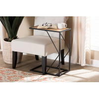 Baxton Studio JY20A152-WalnutBlack-ET Baxton Studio Johan Modern Industrial Walnut Brown Finished Wood and Black Finished Metal C End Table